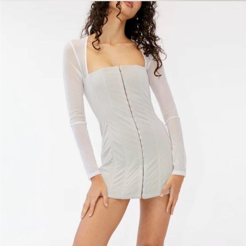 White mesh corset minidress